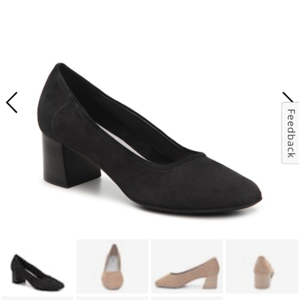 Lucianie pump, black leather, gel insole